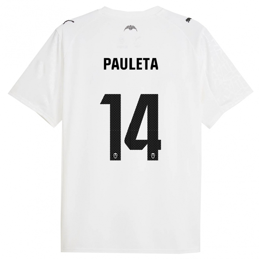 נשים כדורגל Paula Sancho González #14 לבן שחור ג'רזי ביתית 2025/26