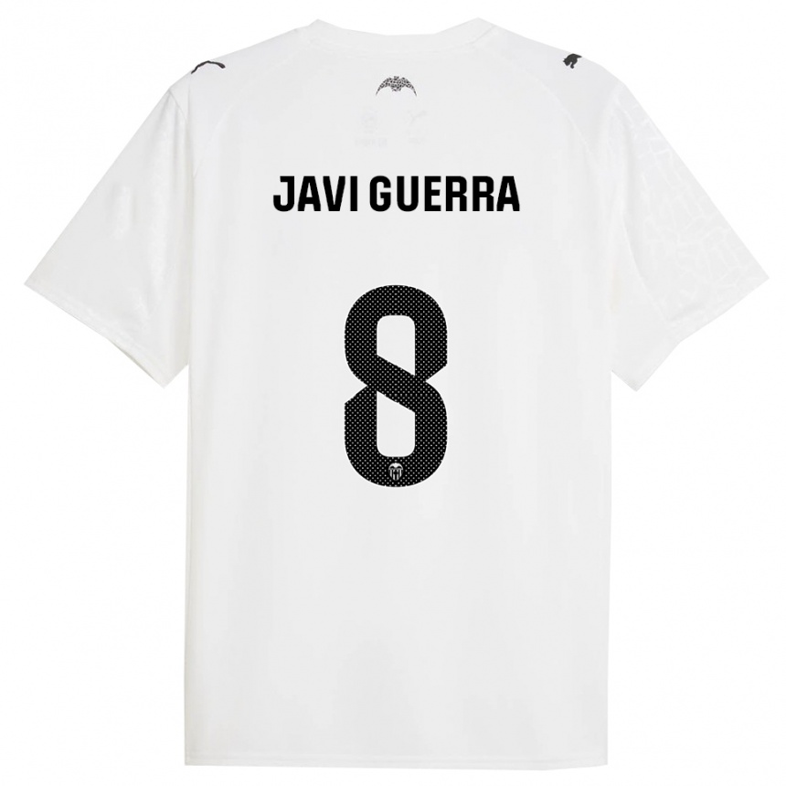 נשים כדורגל חאבי גוארה #8 לבן שחור ג'רזי ביתית 2025/26