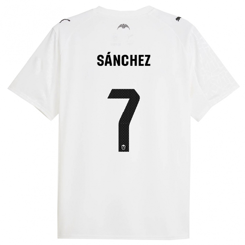 נשים כדורגל Dani Sánchez #7 לבן שחור ג'רזי ביתית 2025/26