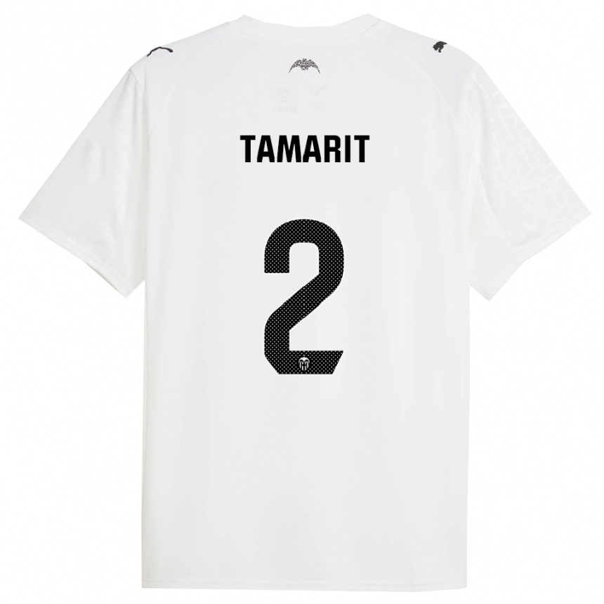 נשים כדורגל Sara Tamarit #2 לבן שחור ג'רזי ביתית 2025/26