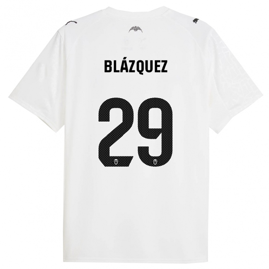 נשים כדורגל Aimar Blázquez #29 לבן שחור ג'רזי ביתית 2025/26