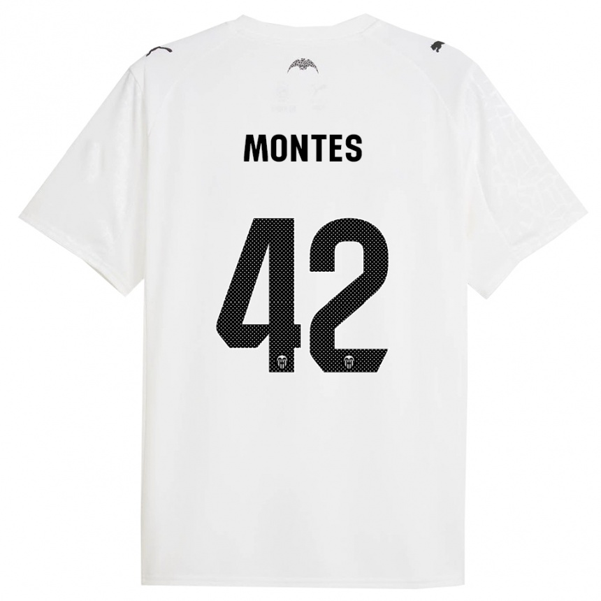 נשים כדורגל Jan Montes #42 לבן שחור ג'רזי ביתית 2025/26