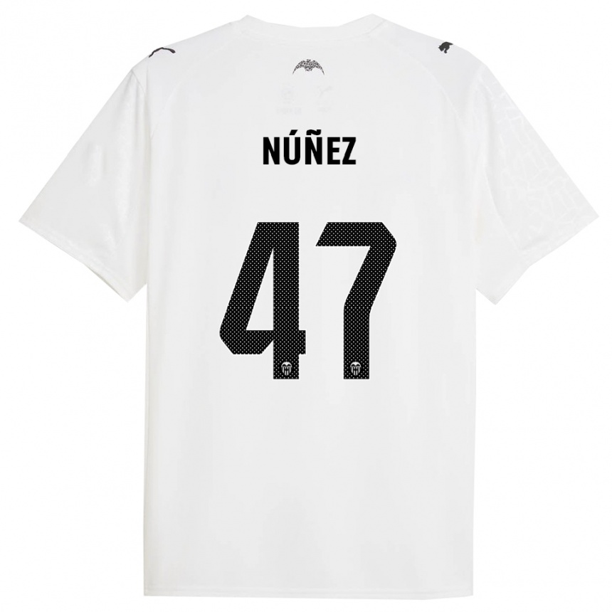 נשים כדורגל Lucas Núñez #47 לבן שחור ג'רזי ביתית 2025/26