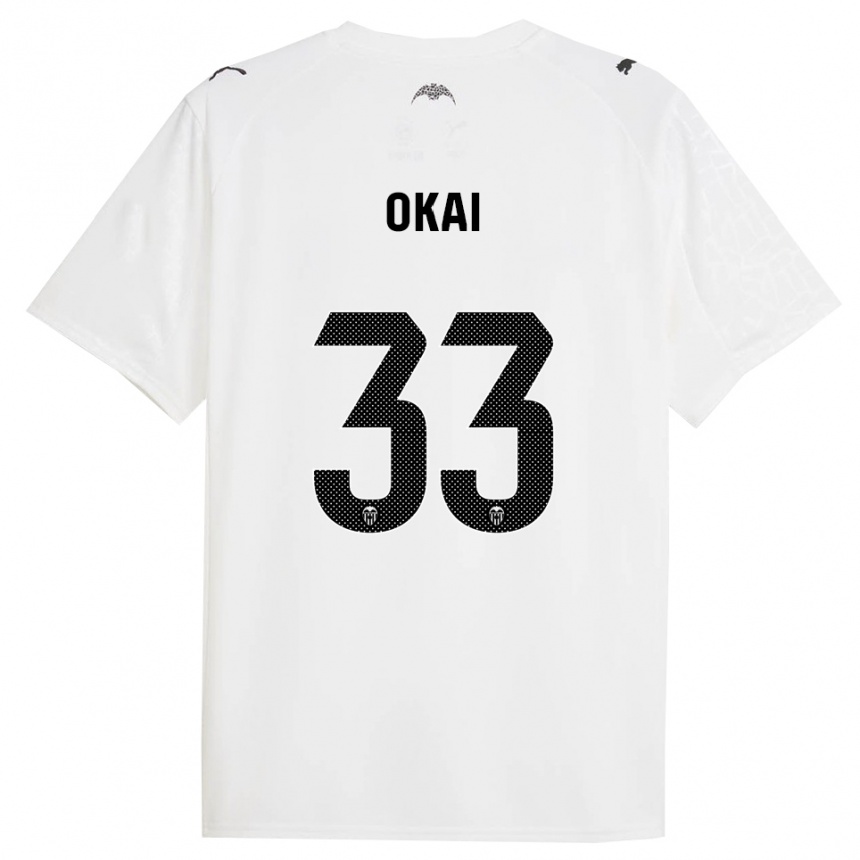 נשים כדורגל Leslie Okai #33 לבן שחור ג'רזי ביתית 2025/26
