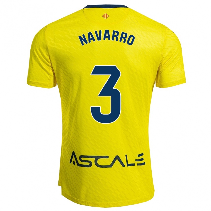 נשים כדורגל Pablo Navarro #3 צהוב נייבי ג'רזי ביתית 2025/26