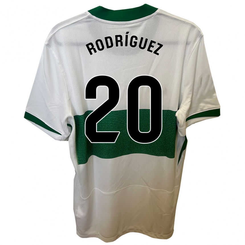 נשים כדורגל David Rodríguez #20 לבן ירוק ג'רזי ביתית 2025/26