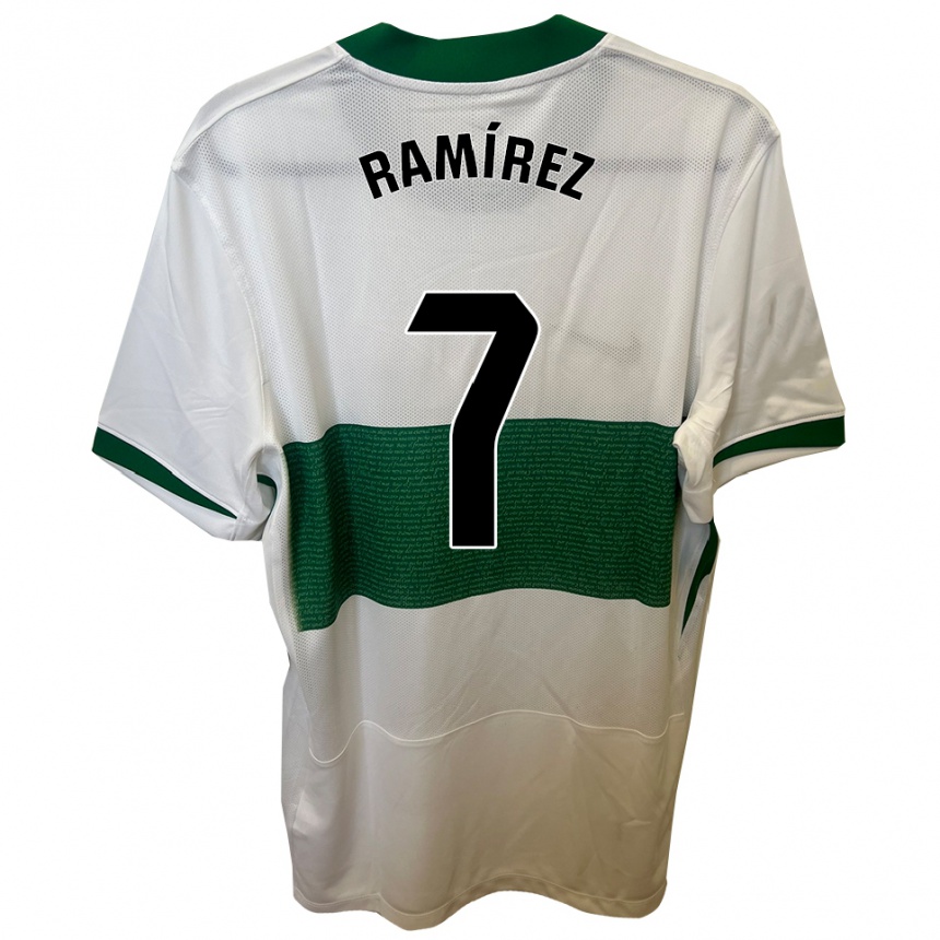 נשים כדורגל Jalmar Ramírez #7 לבן ירוק ג'רזי ביתית 2025/26