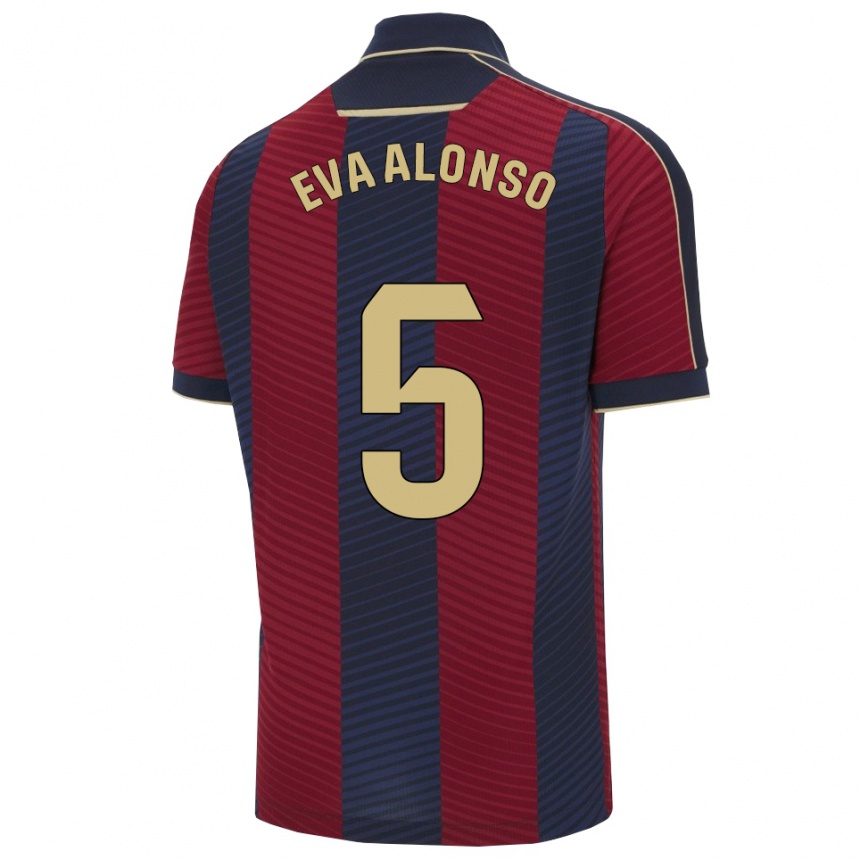 נשים כדורגל Eva Alonso #5 אדום נייבי ג'רזי ביתית 2025/26