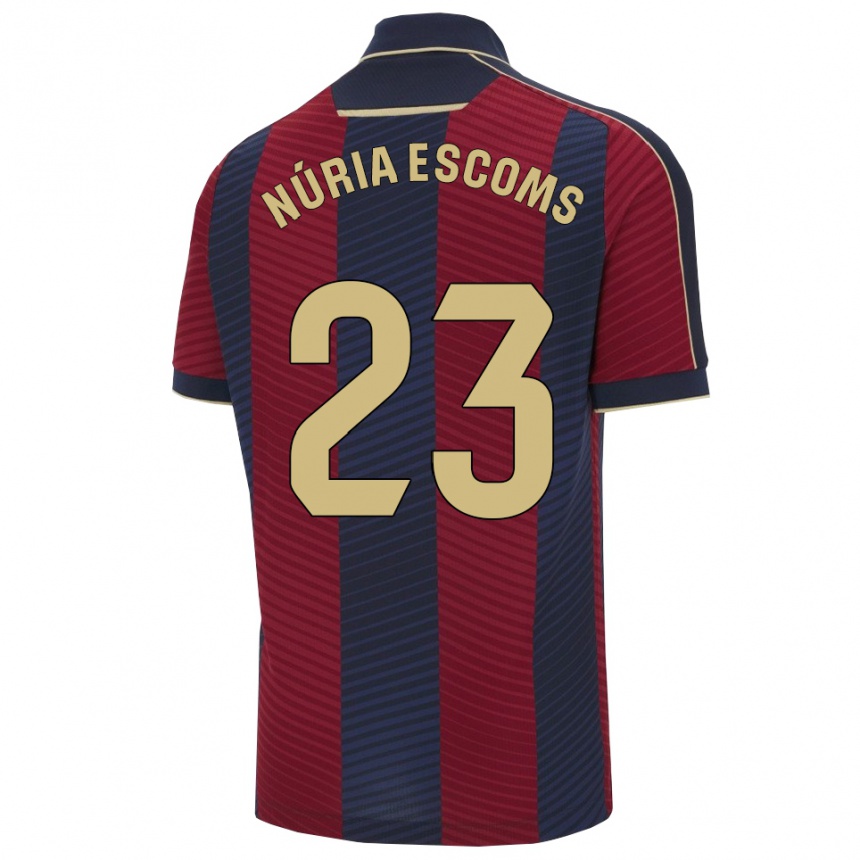 נשים כדורגל Núria Escoms #23 אדום נייבי ג'רזי ביתית 2025/26