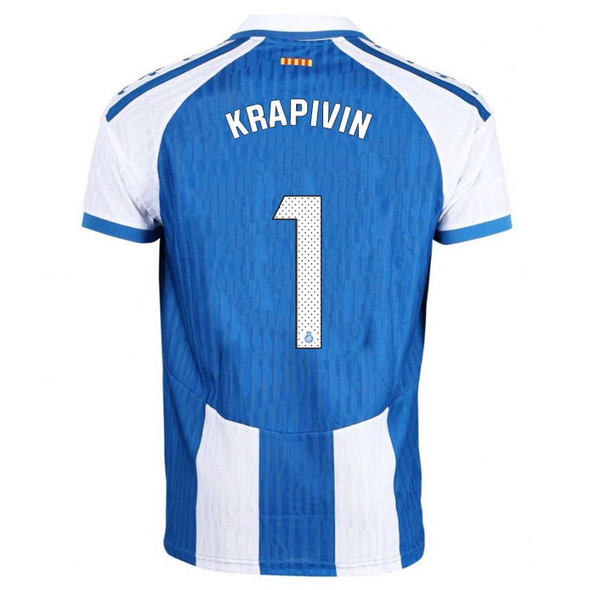 נשים כדורגל Yegor Krapivin #1 כחול לבן ג'רזי ביתית 2025/26