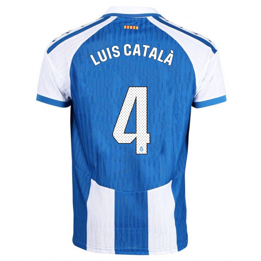 נשים כדורגל José Luis Català #4 כחול לבן ג'רזי ביתית 2025/26