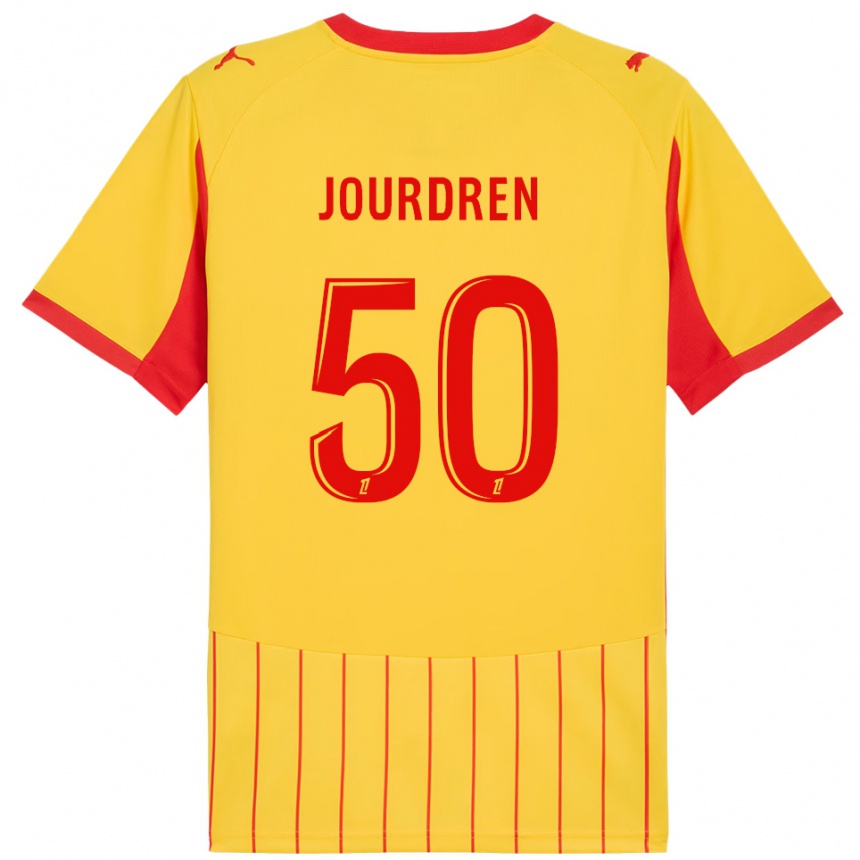 נשים כדורגל Ilan Jourdren #50 צהוב אדום ג'רזי ביתית 2025/26