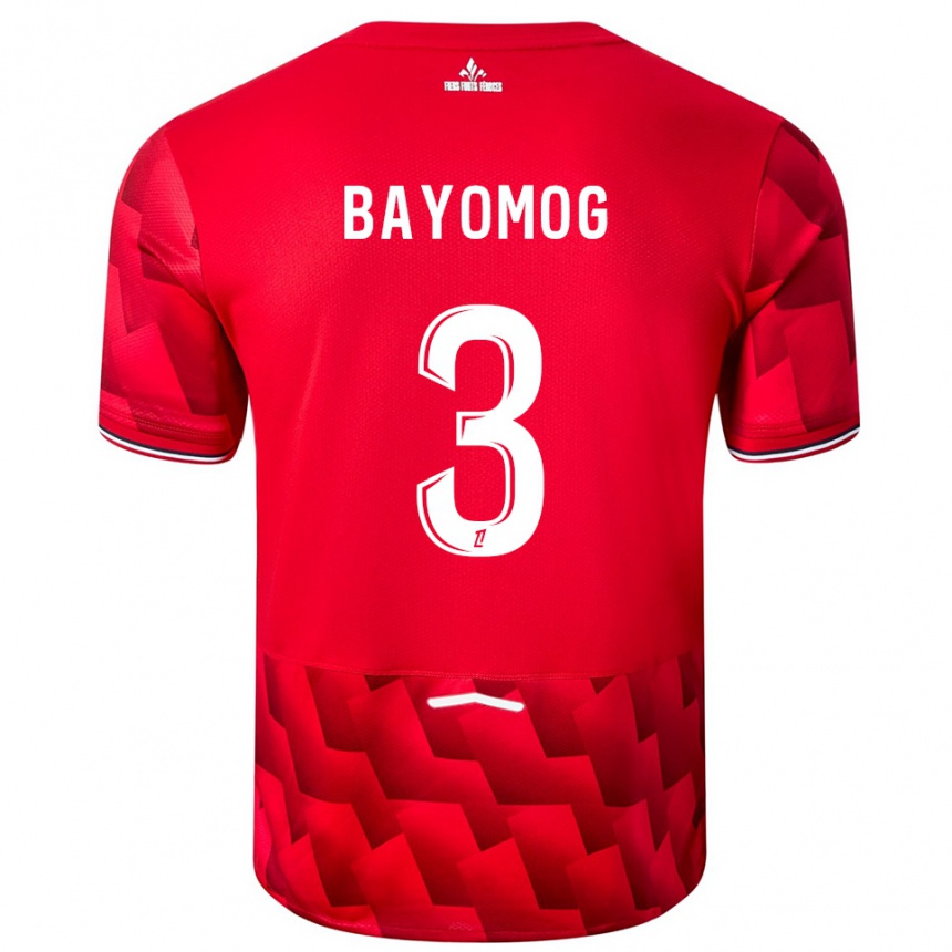 נשים כדורגל Hugo Bayomog #3 אדום לבן ג'רזי ביתית 2025/26