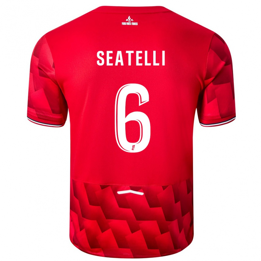 נשים כדורגל Adrien Seatelli #6 אדום לבן ג'רזי ביתית 2025/26