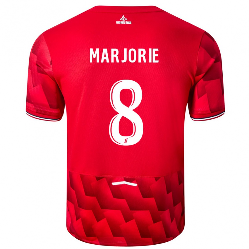 נשים כדורגל Marjorie #8 אדום לבן ג'רזי ביתית 2025/26