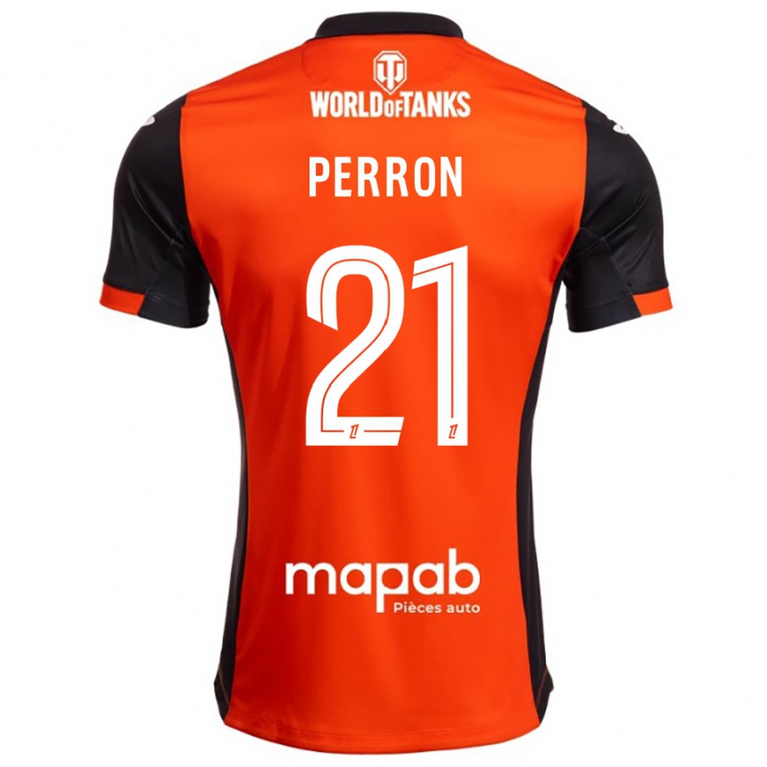 נשים כדורגל Angéline Perron #21 שחור כתום ג'רזי ביתית 2025/26