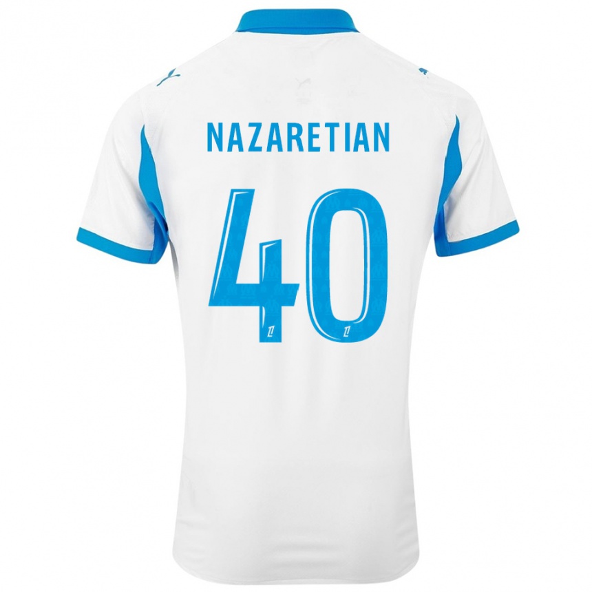 נשים כדורגל מנואל נזרטיאן #40 לבן תכלת ג'רזי ביתית 2025/26