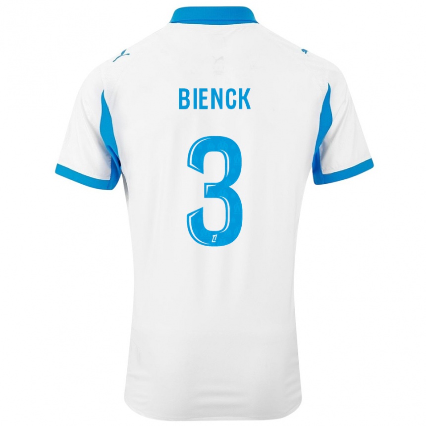 נשים כדורגל Felix Bienck #3 לבן תכלת ג'רזי ביתית 2025/26