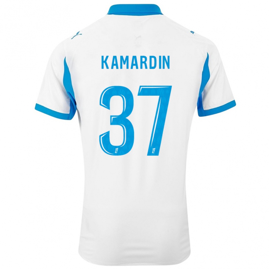 נשים כדורגל ארון נאסור קמרדין #37 לבן תכלת ג'רזי ביתית 2025/26