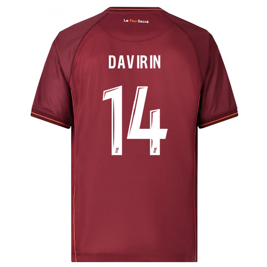 נשים כדורגל Pierre-Alexandre Davirin #14 בורדו לבן ג'רזי ביתית 2025/26