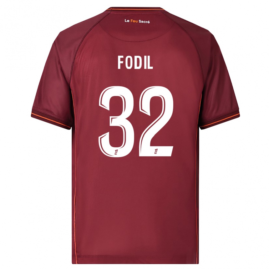 נשים כדורגל Maria Fodil #32 בורדו לבן ג'רזי ביתית 2025/26