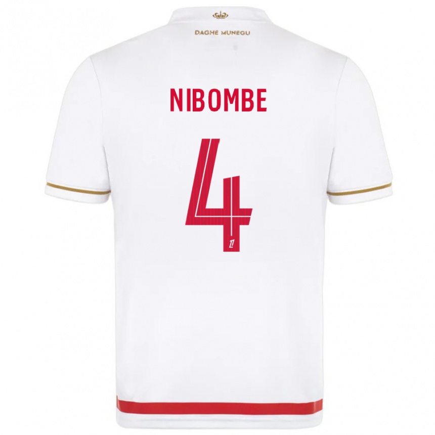 נשים כדורגל Samuel Nibombe #4 אדום לבן ג'רזי ביתית 2025/26