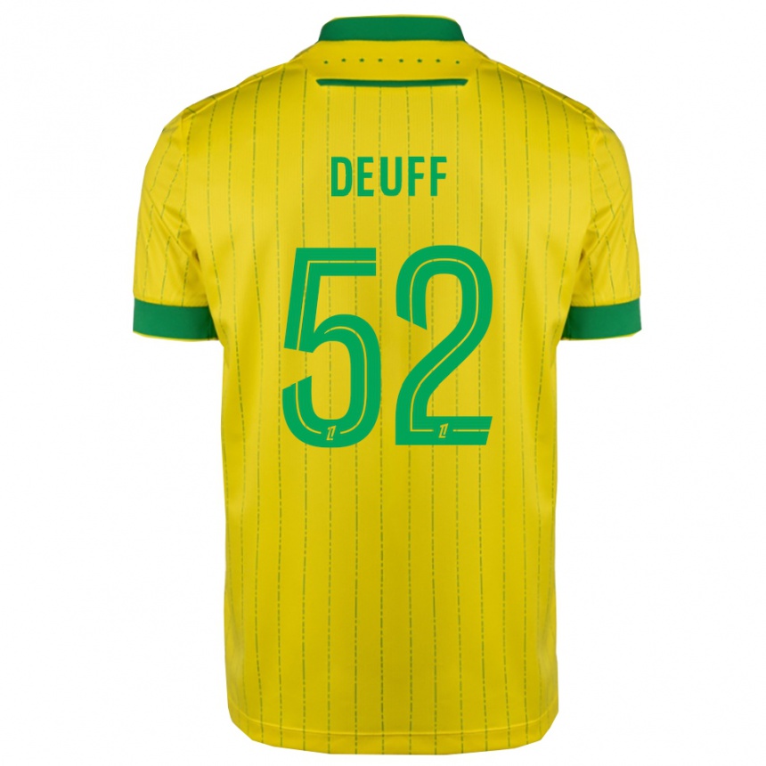 נשים כדורגל Bahmed Deuff #52 צהוב ירוק ג'רזי ביתית 2025/26