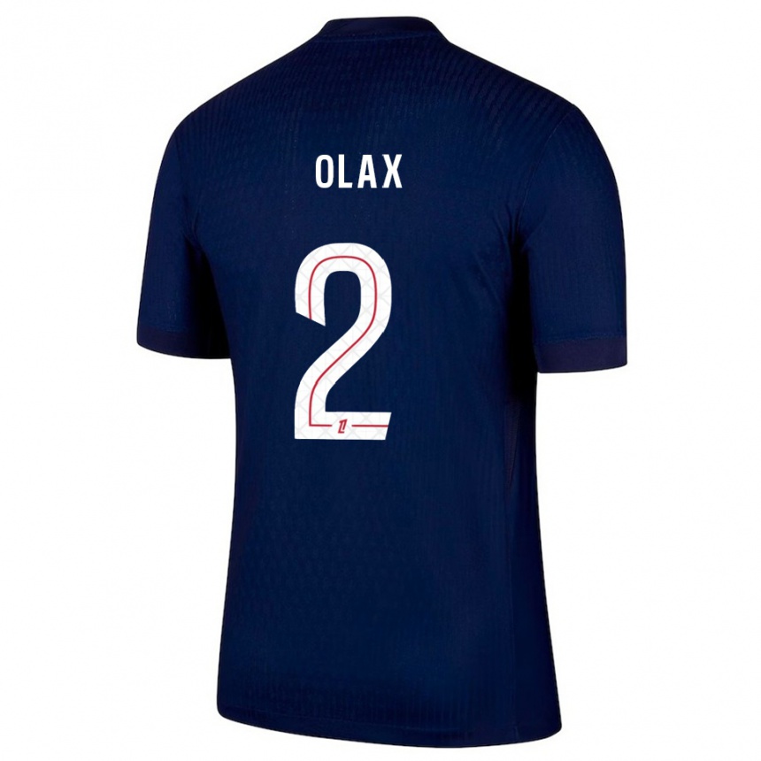 נשים כדורגל Djamy Olax #2 כחול נייבי אדום ג'רזי ביתית 2025/26