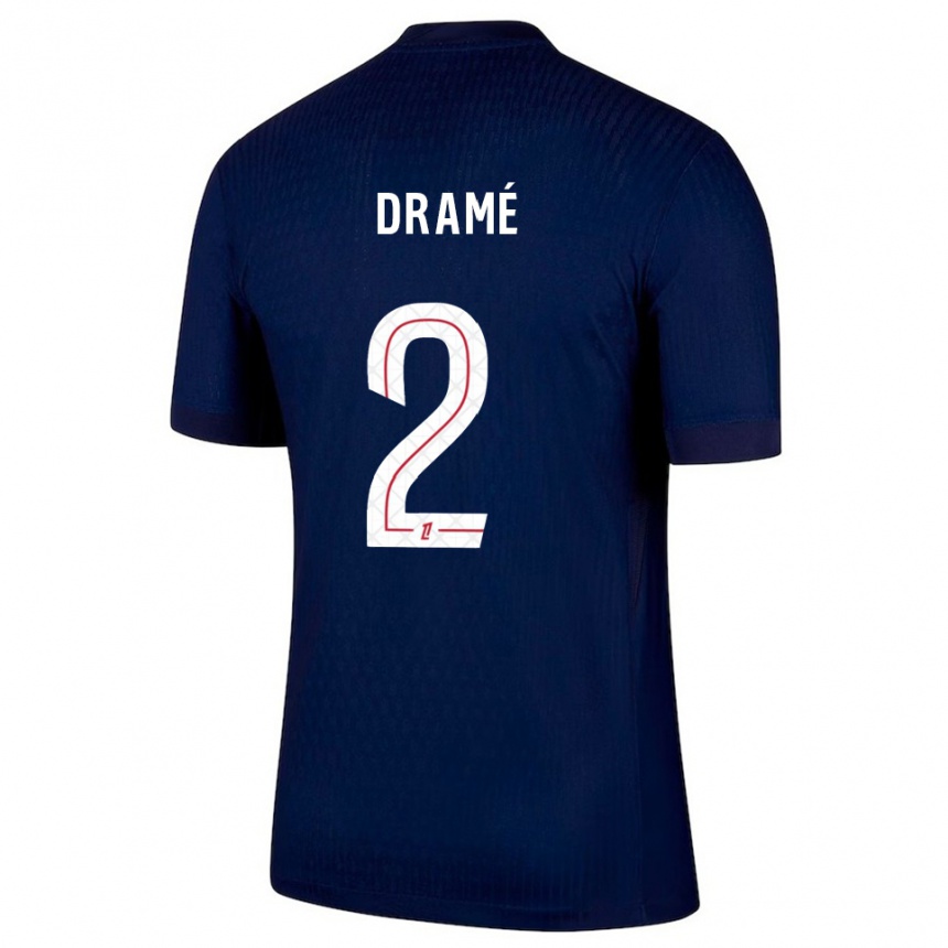 נשים כדורגל Abdou Dramé #2 כחול נייבי אדום ג'רזי ביתית 2025/26
