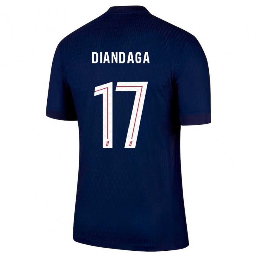 נשים כדורגל Hermann Diandaga #17 כחול נייבי אדום ג'רזי ביתית 2025/26
