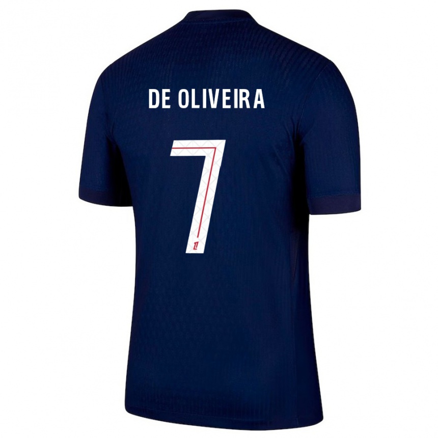 נשים כדורגל Mathieu De Oliveira #7 כחול נייבי אדום ג'רזי ביתית 2025/26