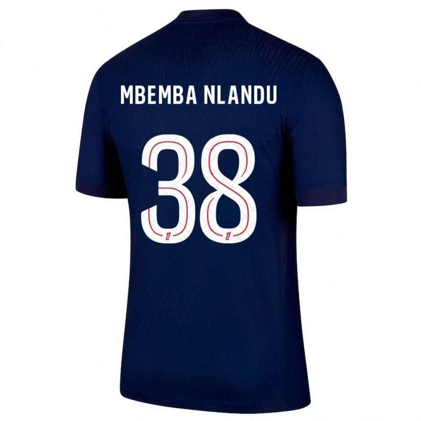 נשים כדורגל Emmanuel Mbemba Nlandu #38 כחול נייבי אדום ג'רזי ביתית 2025/26