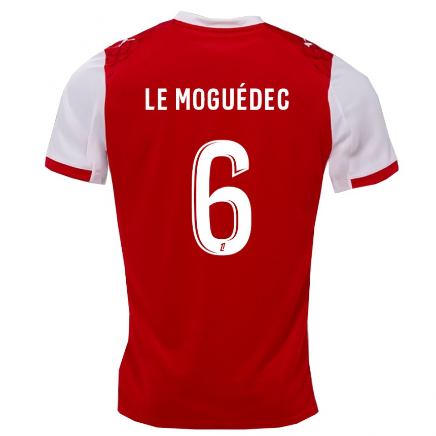 נשים כדורגל Anaële Le Moguédec #6 אדום לבן ג'רזי ביתית 2025/26