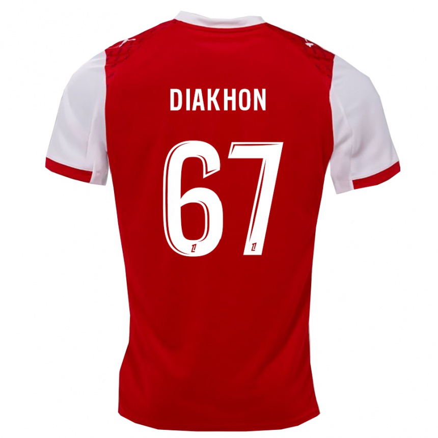 נשים כדורגל מאמאדו דיאקון #67 אדום לבן ג'רזי ביתית 2025/26