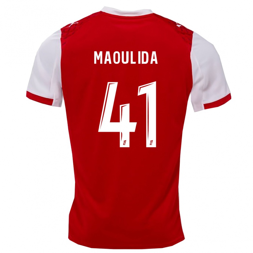 נשים כדורגל Assimina Maoulida #41 אדום לבן ג'רזי ביתית 2025/26