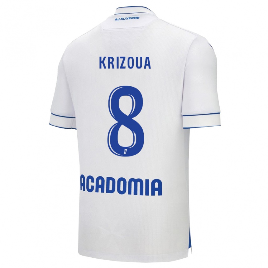 נשים כדורגל Alvin Krizoua #8 לבן כחול ג'רזי ביתית 2025/26