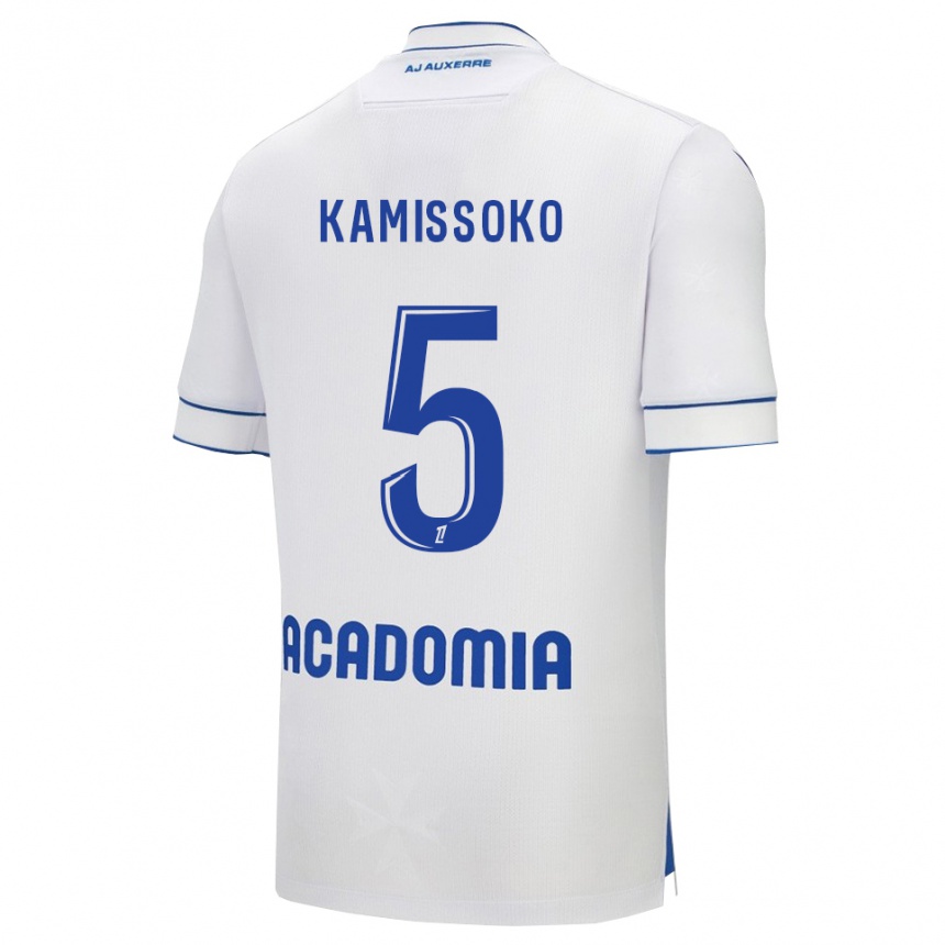 נשים כדורגל Idriss Kamissoko #5 לבן כחול ג'רזי ביתית 2025/26