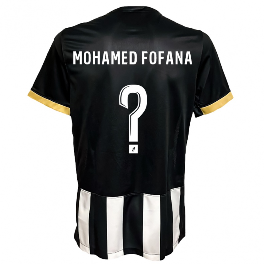 נשים כדורגל Yanis Mohamed Fofana #0 שחור לבן ג'רזי ביתית 2025/26