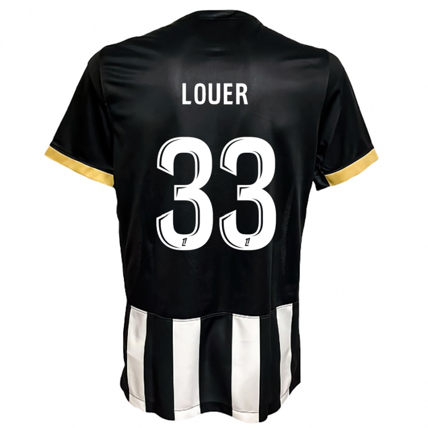 נשים כדורגל Marius Louër #33 שחור לבן ג'רזי ביתית 2025/26