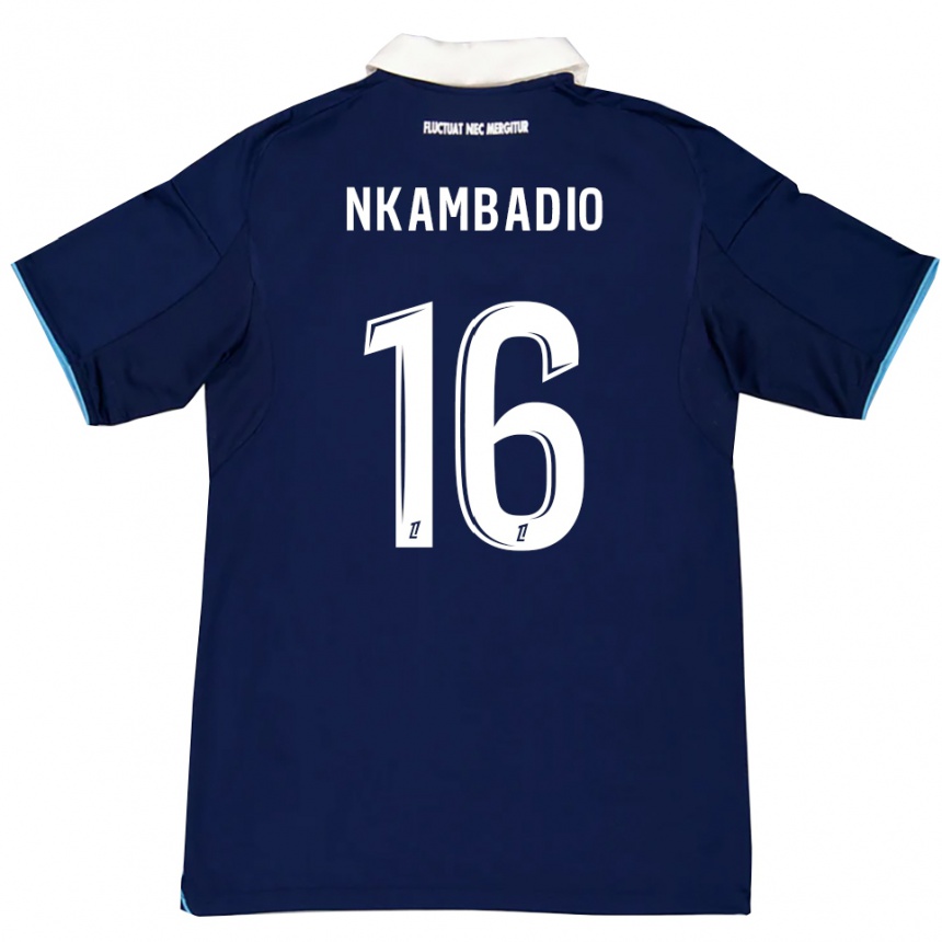 נשים כדורגל עובד אנקאמבאדיו #16 כחול כהה לבן ג'רזי ביתית 2025/26