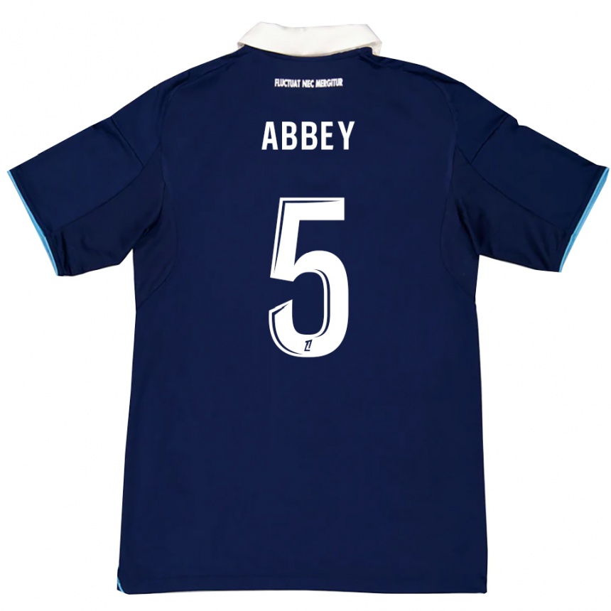 נשים כדורגל Emmanuel Abbey #5 כחול כהה לבן ג'רזי ביתית 2025/26