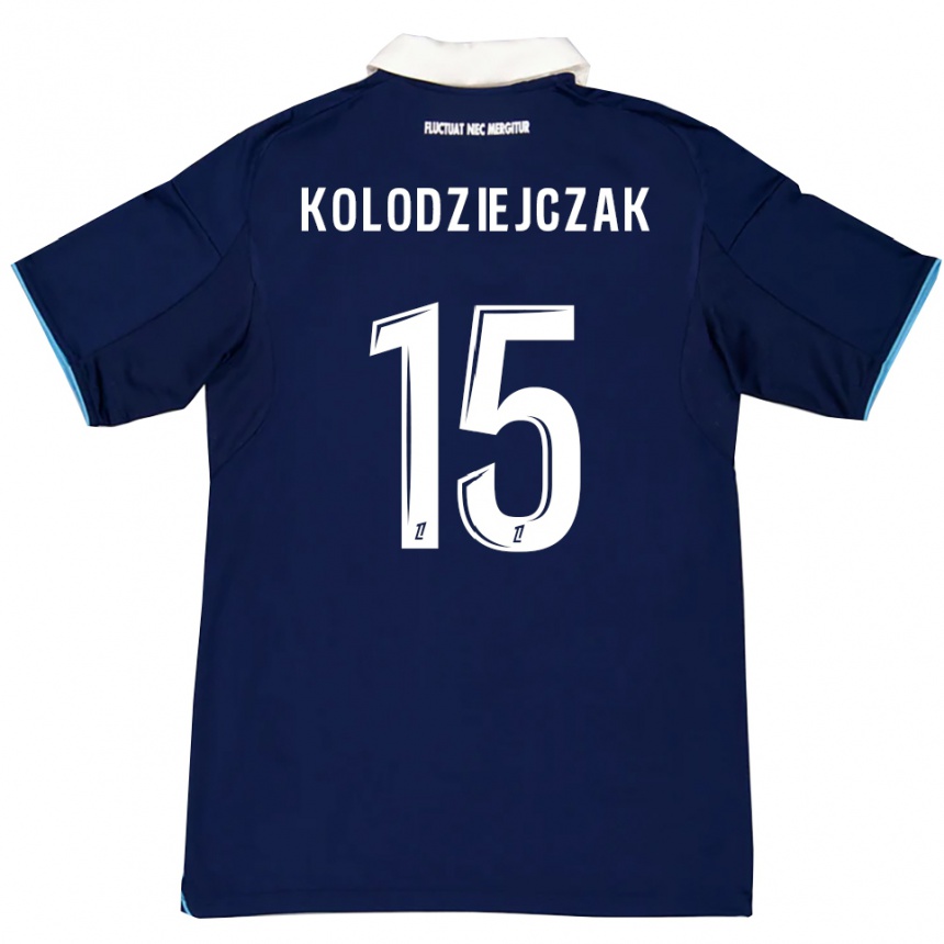 נשים כדורגל טימותי קולודז'ייצ'אק #15 כחול כהה לבן ג'רזי ביתית 2025/26