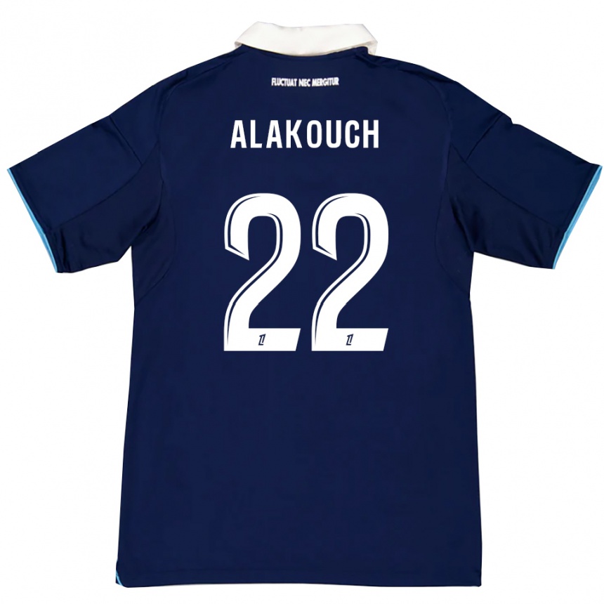 נשים כדורגל סופיאן אלקוש #22 כחול כהה לבן ג'רזי ביתית 2025/26