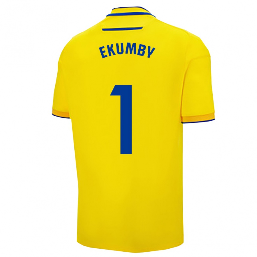 נשים כדורגל Ekumby #1 צהוב נייבי ג'רזי ביתית 2025/26