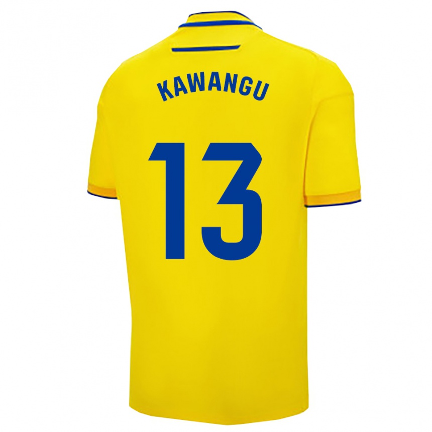 נשים כדורגל Mbemba Kawangu #13 צהוב נייבי ג'רזי ביתית 2025/26