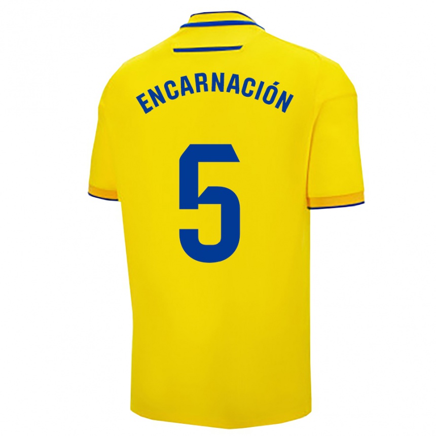 נשים כדורגל Encarnación Picardo Amaya #5 צהוב נייבי ג'רזי ביתית 2025/26