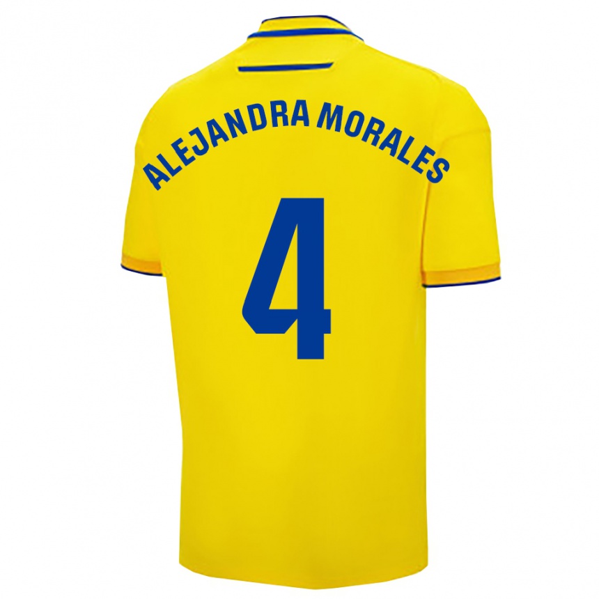 נשים כדורגל Alejandra Morales Calvente #4 צהוב נייבי ג'רזי ביתית 2025/26