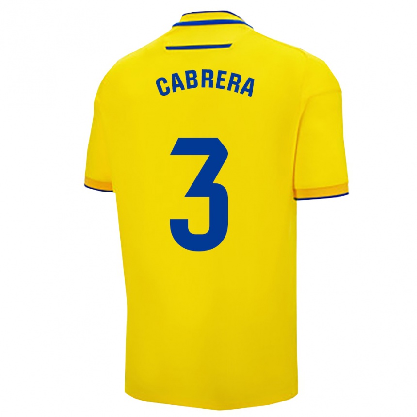 נשים כדורגל Julio Cabrera #3 צהוב נייבי ג'רזי ביתית 2025/26