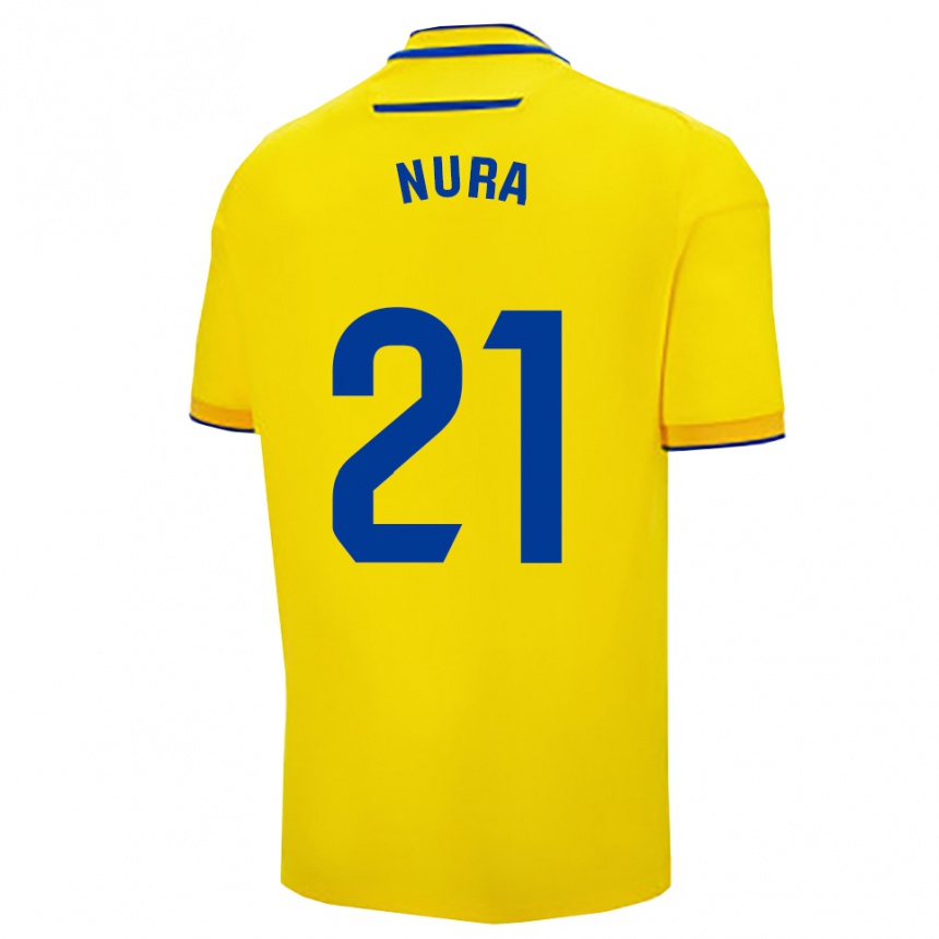 נשים כדורגל Nura Hegazy Ceballos #21 צהוב נייבי ג'רזי ביתית 2025/26