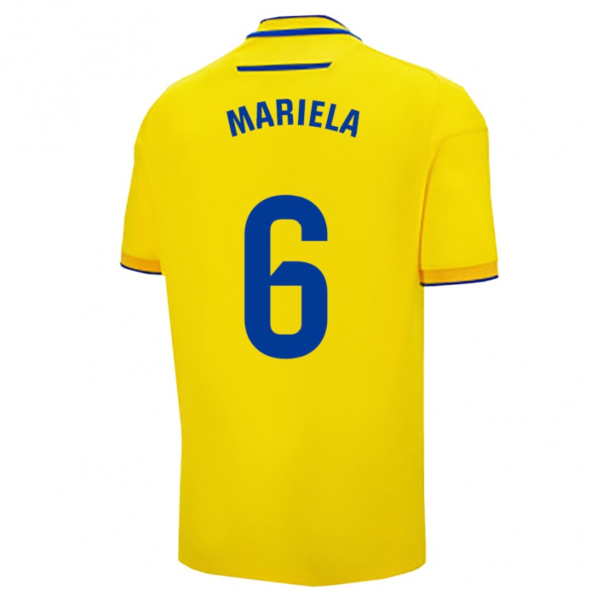 נשים כדורגל Mariela Sánchez Sánchez #6 צהוב נייבי ג'רזי ביתית 2025/26